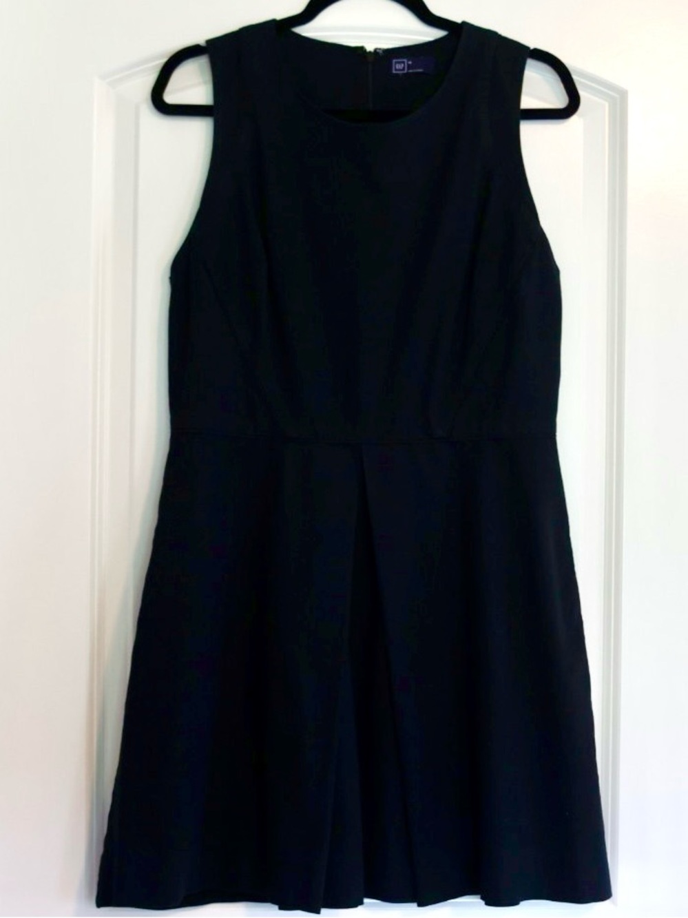 GAP Black Linen Cotton Fit & Flare Dress Size 12